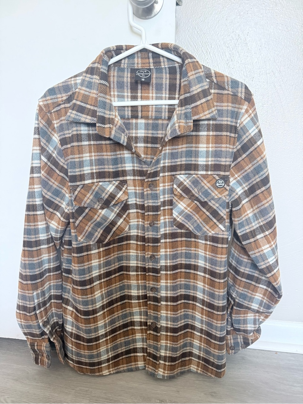 Men's Plaid heavy duty Shirt Jacket - Brown